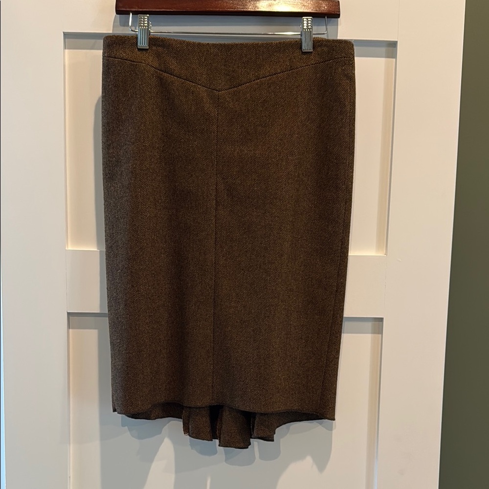 BCBGMaxAzria Brown Pencil Skirt Knee-Length Work